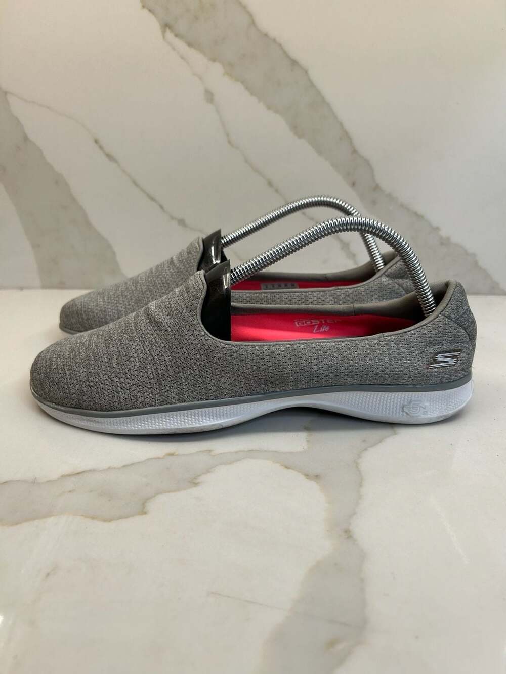 Skechers Go Step Lite Women's Gray Slip-On Walking Shoes Sneakers (Size: 9)